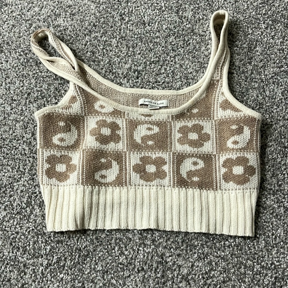 knit crop tank top